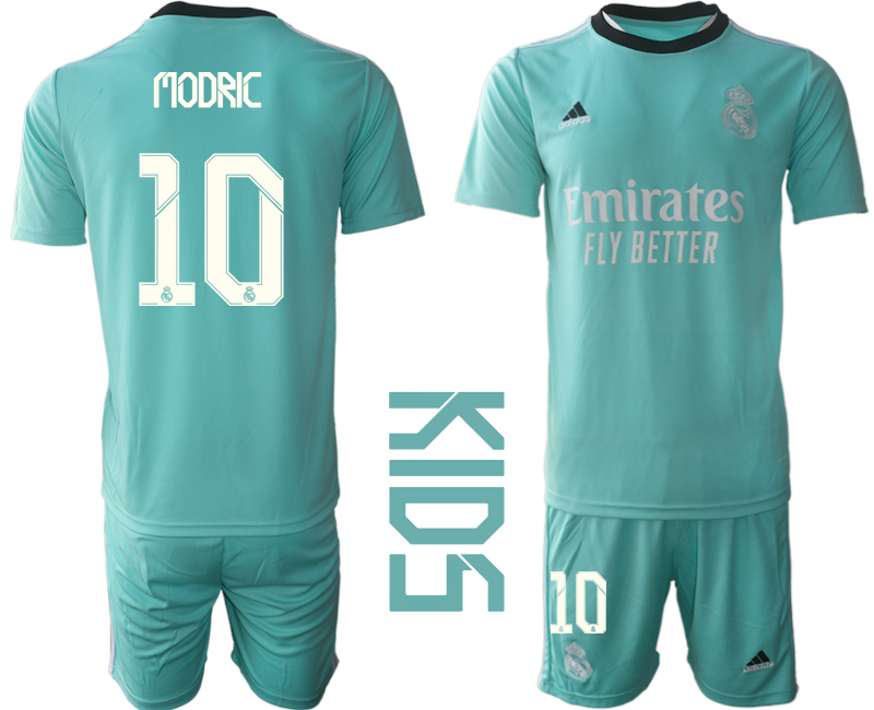 Youth 2021-2022 Club Real Madrid Second away blue #10 Soccer Jersey